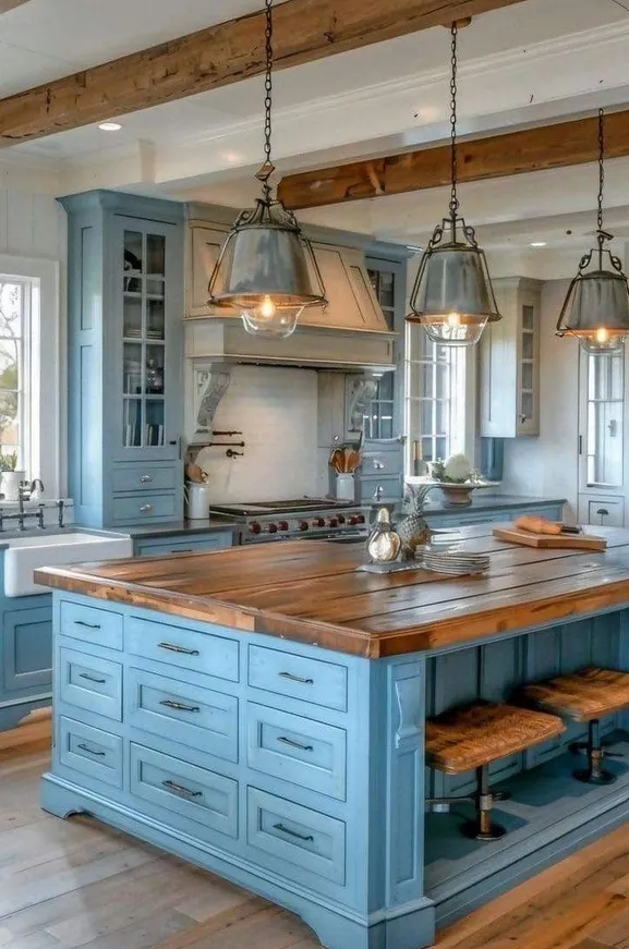 Blue French Country Kitchen Inspiration That Blends Charm and Style