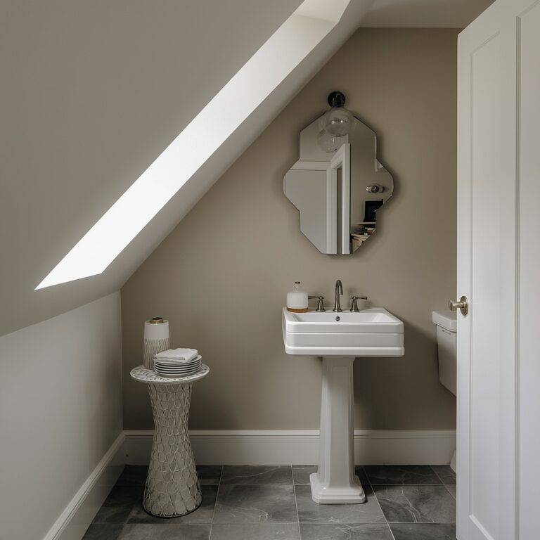 sloped ceiling bathroom