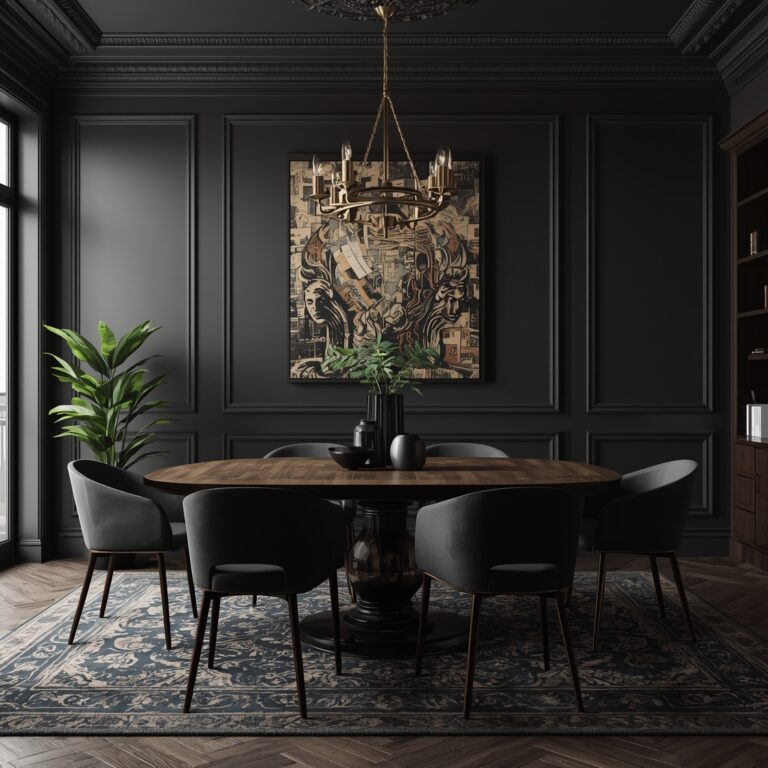 dark dining room decor