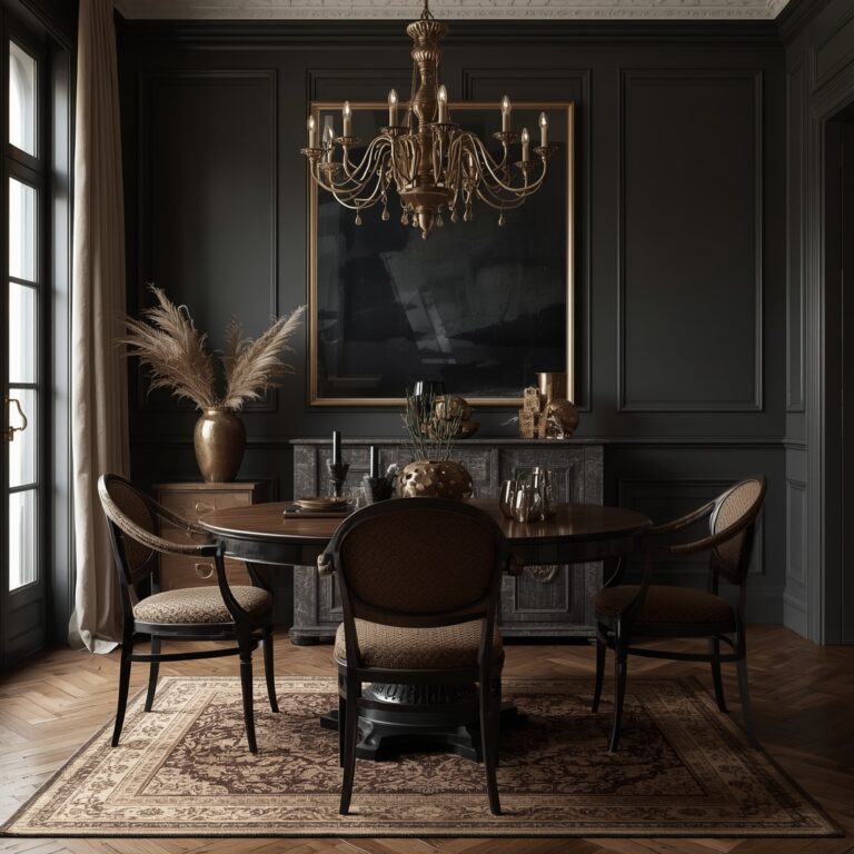 dark dining room decor
