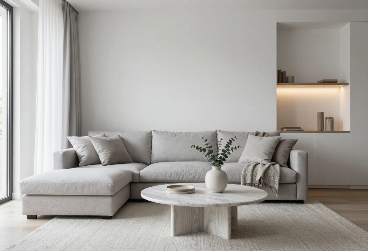 Featured image for: Grey & White Living Room Ideas That Feel Clean & Calm