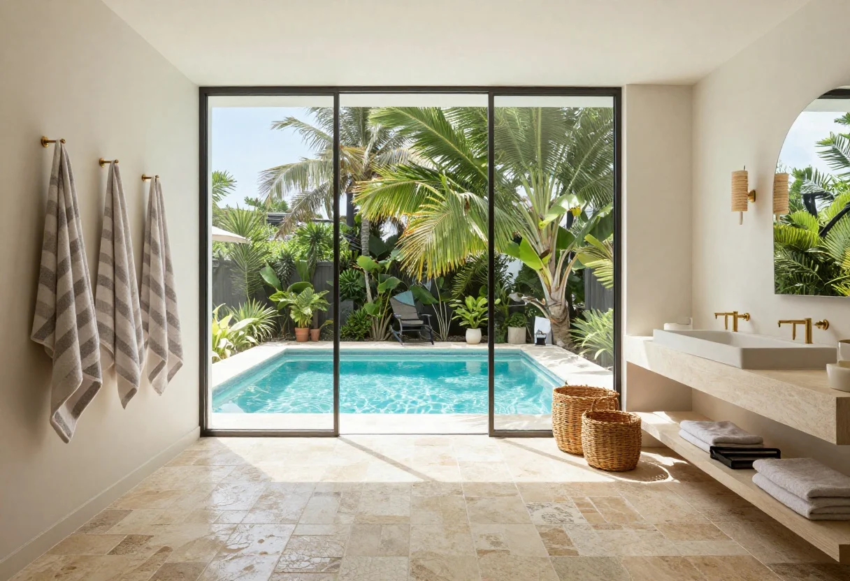 Featured image for: Pool Bathroom Ideas That Are Functional & Stylish