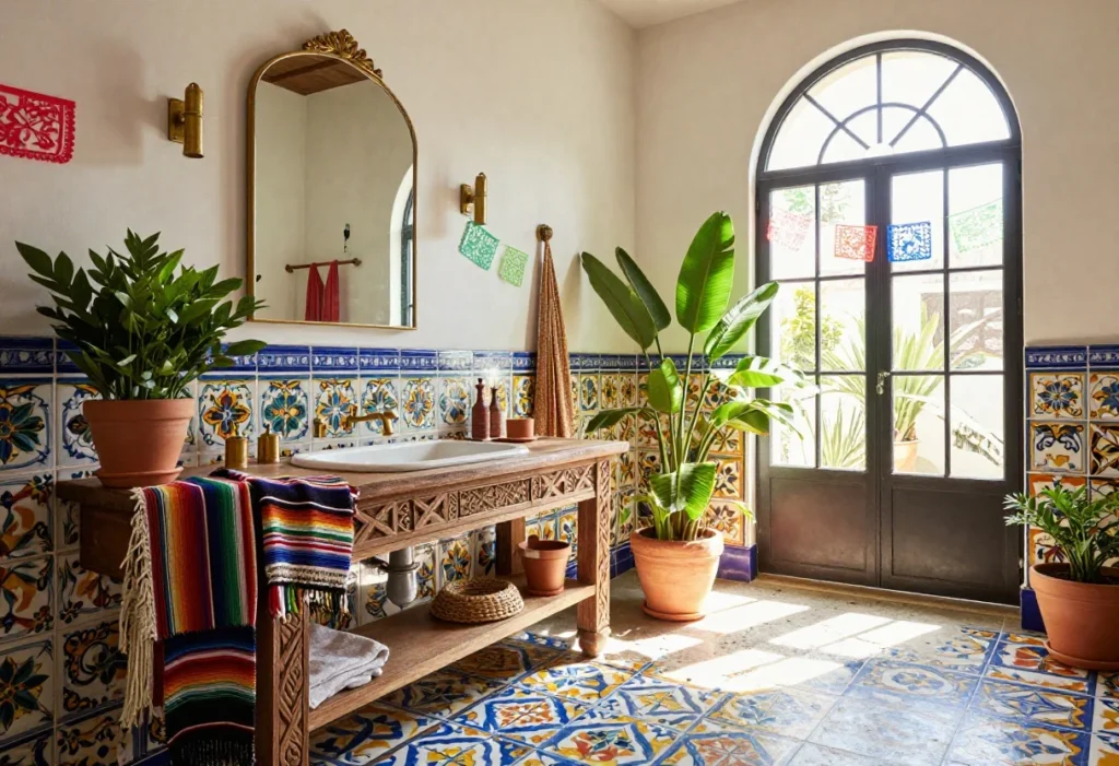 Featured image for: Mexican Bathroom Ideas Full of Color & Charm