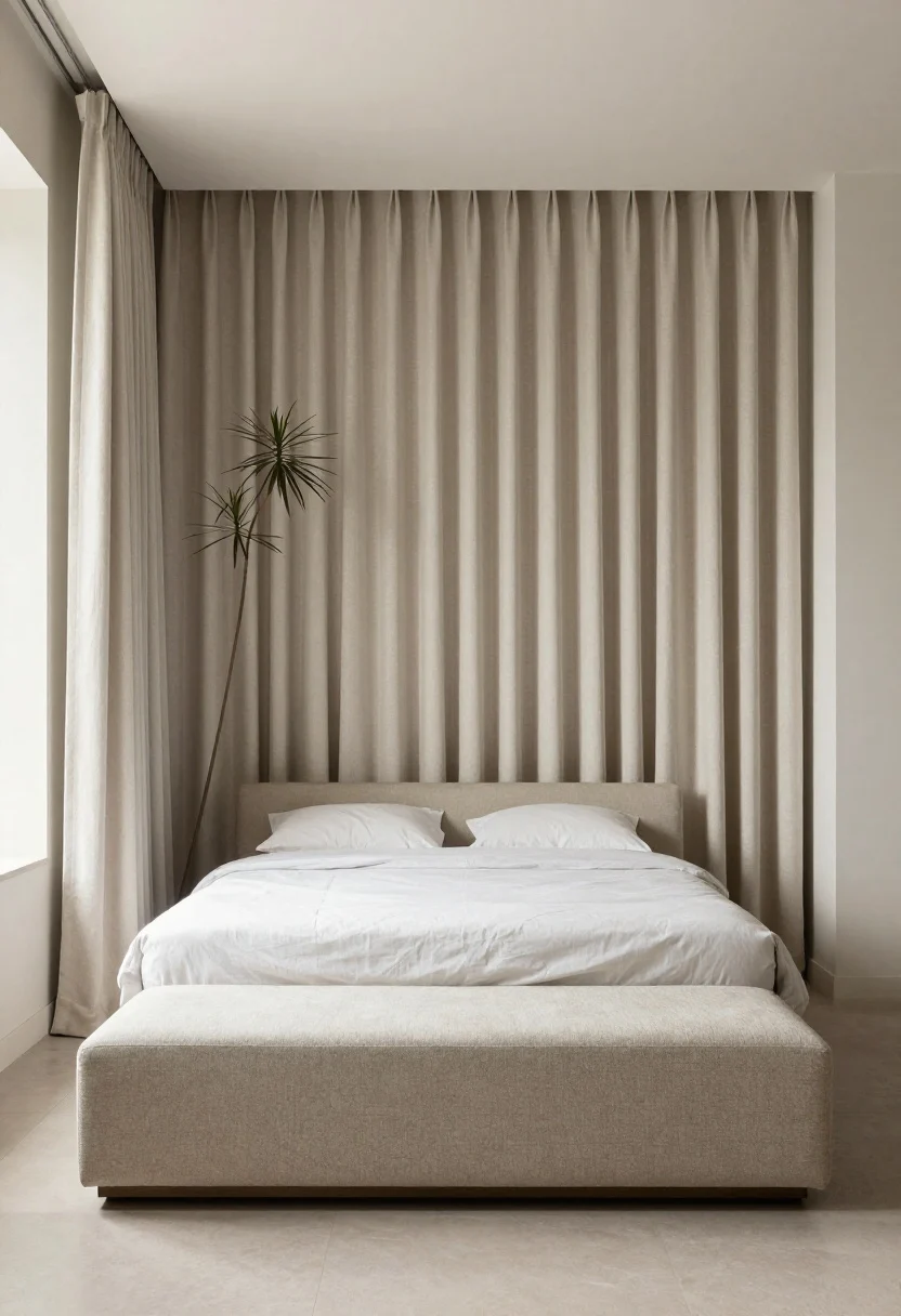 boho bedroom decor ideas - a compact multipurpose ottoman with hidden storage, and a tall