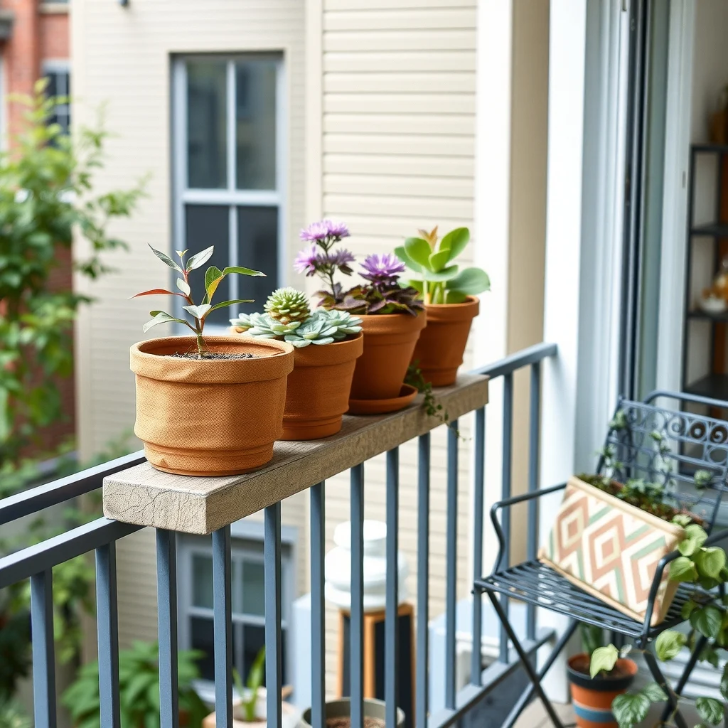 Beginner Vegetable Garden Layout Ideas for a Productive Spring: 5. Portable container cluster on the balcony rail - Balconies often have limited floor area but generous rail space that can support a series of sturdy containers. Choose three medium‑size fabric pots with a breathable weave, each painted a muted terracotta that coordinates with