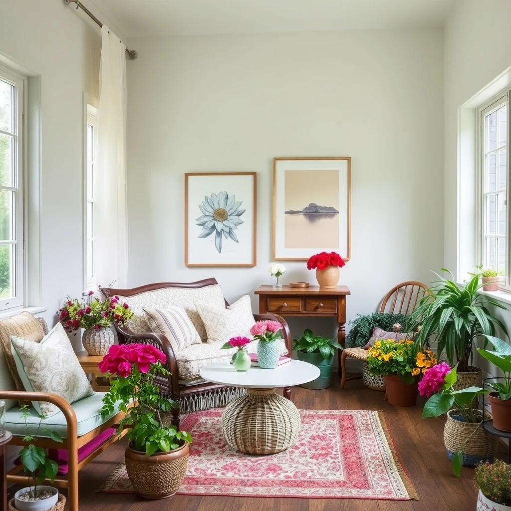 Cottage Garden Ideas for a Romantic and Colorful Outdoor Space interior: 7. Seasonal Color Refresh with Annual Plant Swaps - One of the most rewarding aspects of a cottage garden is its ability to evolve with the seasons. By planning for a rotation of annuals—such as marigolds in late summer, pansies in early spring, and