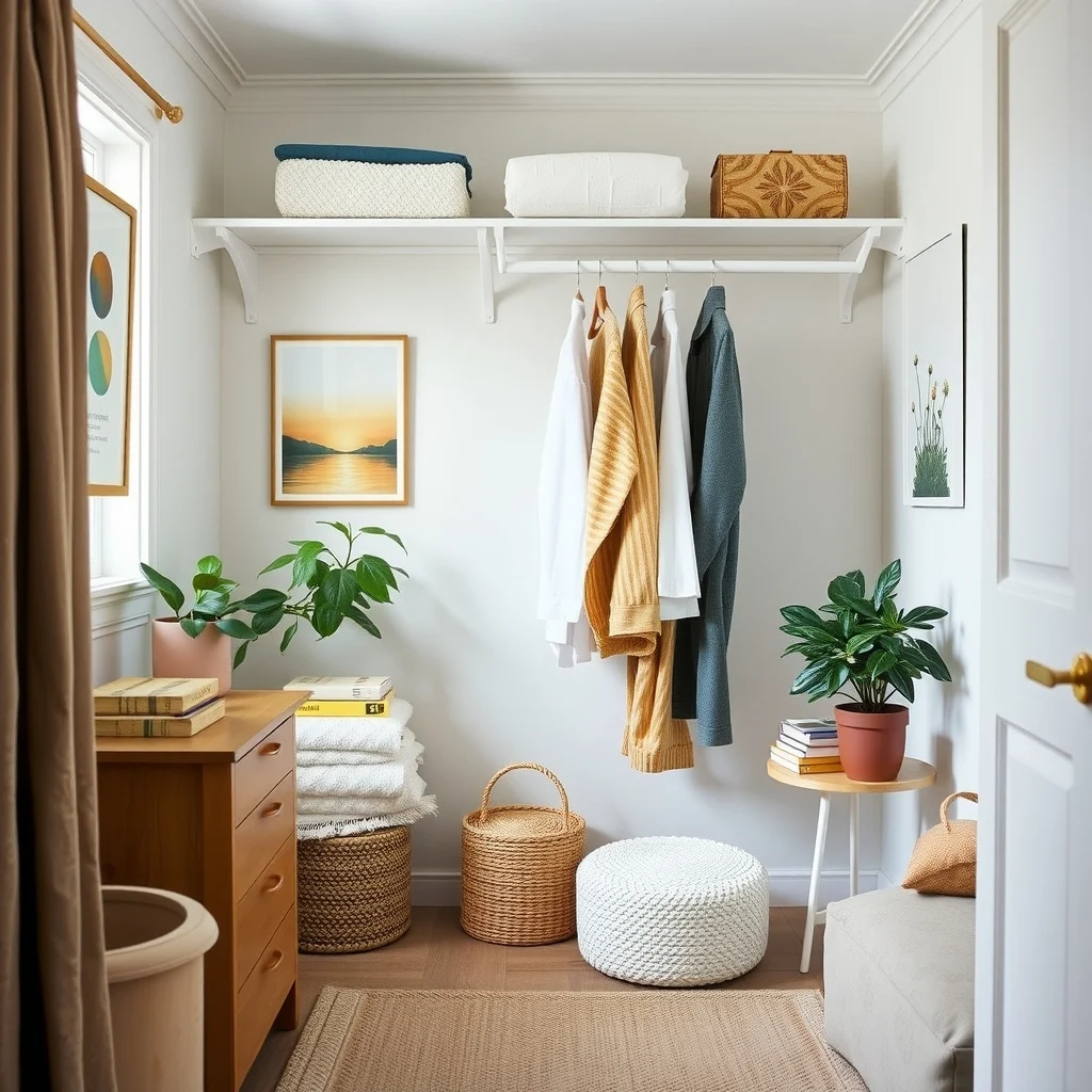 Decluttering Ideas for Small Homes That Make Everyday Life Easier interior: 6. Re‑think Your Closet Layout With Adjustable Rods and Hooks - Standard closet rods often leave a lot of dead space between hanging garments. Installing a set of double rods—one at waist height and another near the ceiling—doubles the hanging capacity without expanding the closet’s footprint.