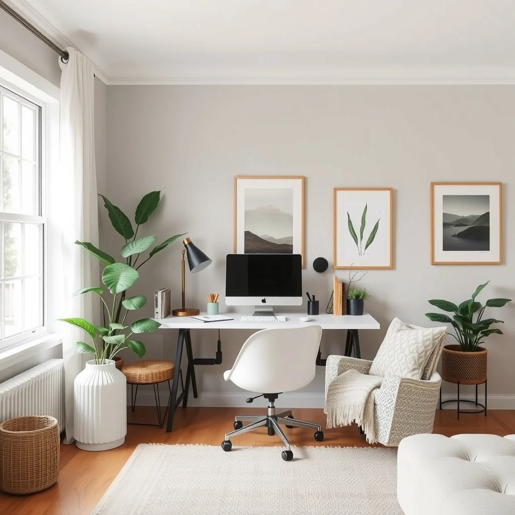 January Home Reset Ideas to Organize Your Entire House interior: 6. Reorganize the Home Office for Productivity - With resolutions to be more productive, the home office often becomes a focal point of the January reset. Begin by clearing the desk surface, keeping only the computer, a notepad, and a single decorative object