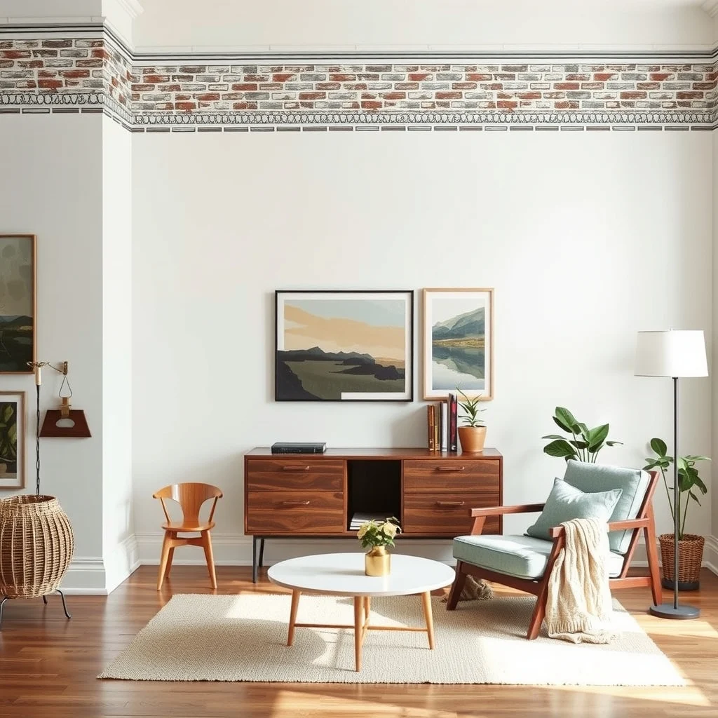 Renter-Friendly Wall Decor Ideas That Do Not Require Drilling: 4. Decorative Wall Decals that Mimic Architectural Details - Wall decals have become more sophisticated, offering designs that replicate crown molding, brick patterns, or even vintage signage. Because they are cut from thin vinyl and applied with a transfer paper, the installation process takes