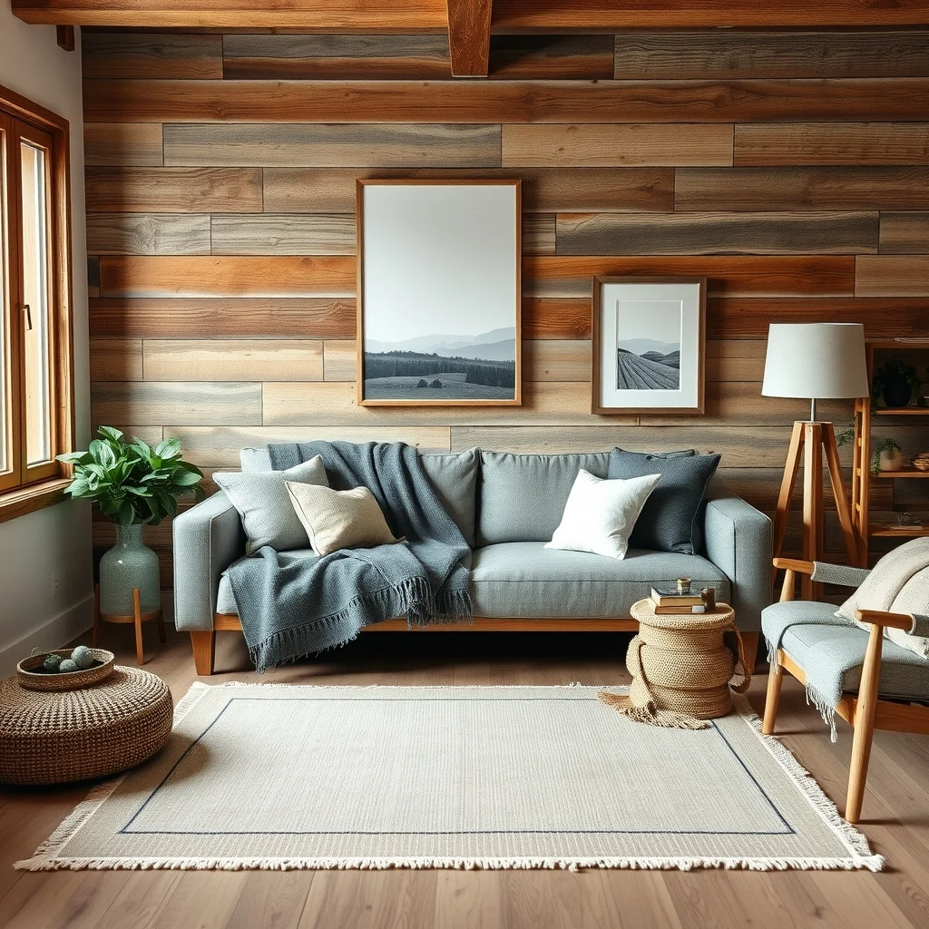 Rustic Winter Home Decor Ideas Using Natural Textures and Wood interior: 2. Layer a Wool-Blend Throw Over a Reclaimed Timber Sofa - A reclaimed timber frame sofa already carries a story of weathered boards and salvaged history. Adding a wool-blend throw in a muted charcoal or soft ivory hue introduces softness while respecting the rugged . The