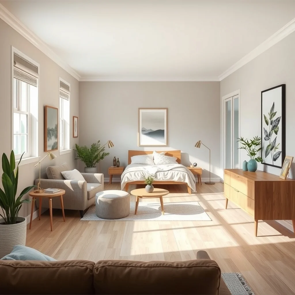 Small Bedroom Layout Ideas That Make More Room for Everyday Living interior: 5. Choose Light‑Reflecting Flooring and Wall Colors - Light‑colored floors such as natural oak, pale maple, or soft‑gray laminate reflect ambient light and make the room feel larger. When the floor bounces more light, furniture can be placed closer together without the space
