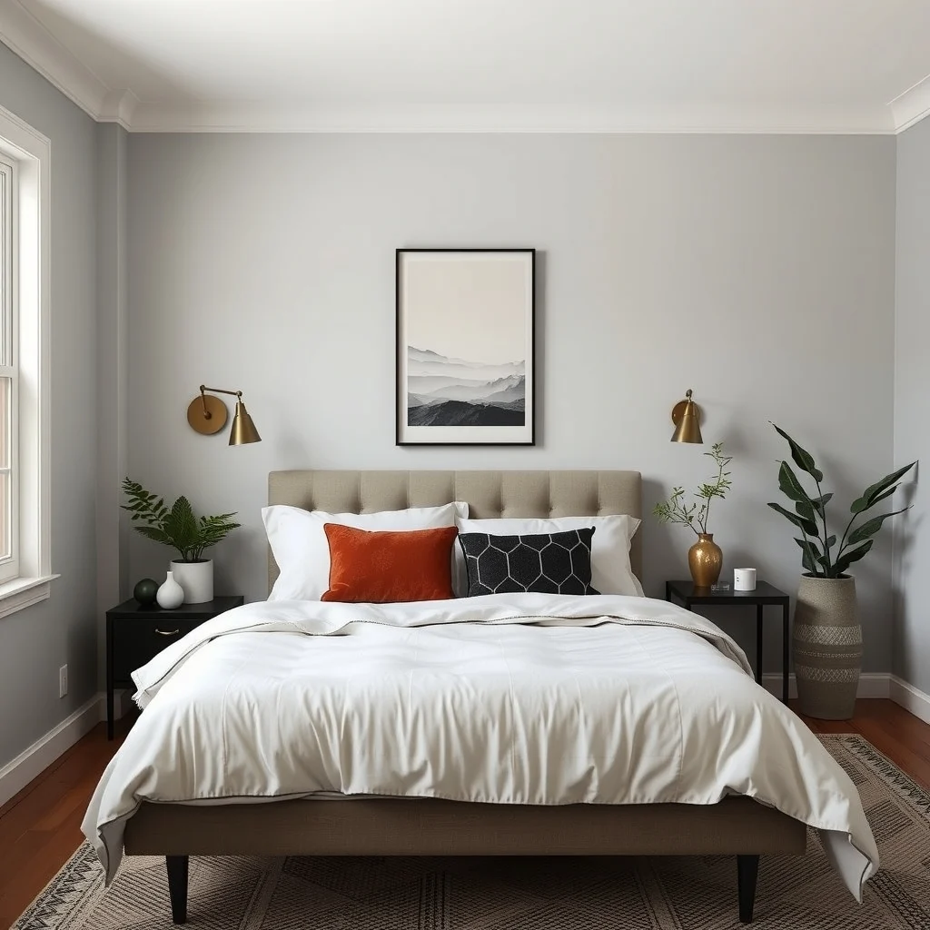 Small Bedroom Layout Ideas That Make More Room for Everyday Living interior: 6. Install Wall‑Mounted Lighting Instead of Table Lamps - Replace bulky table lamps with wall‑mounted sconces or adjustable swing arms. These fixtures sit just above the mattress, providing focused reading light without occupying nightstand surface. Choosing a brushed brass finish or matte black adds