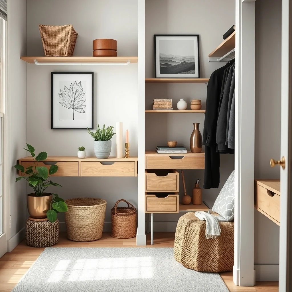 Small Closet Organization Ideas to Maximize Every Shelf and Corner interior: 5. Attach a Slim Pull‑Out Drawer to the Side Wall - Many closets have a narrow side wall that is rarely used. Installing a slim, shallow pull‑out drawer there creates a hidden compartment for items like jewelry, watches, or delicate fabrics. The drawer can be built