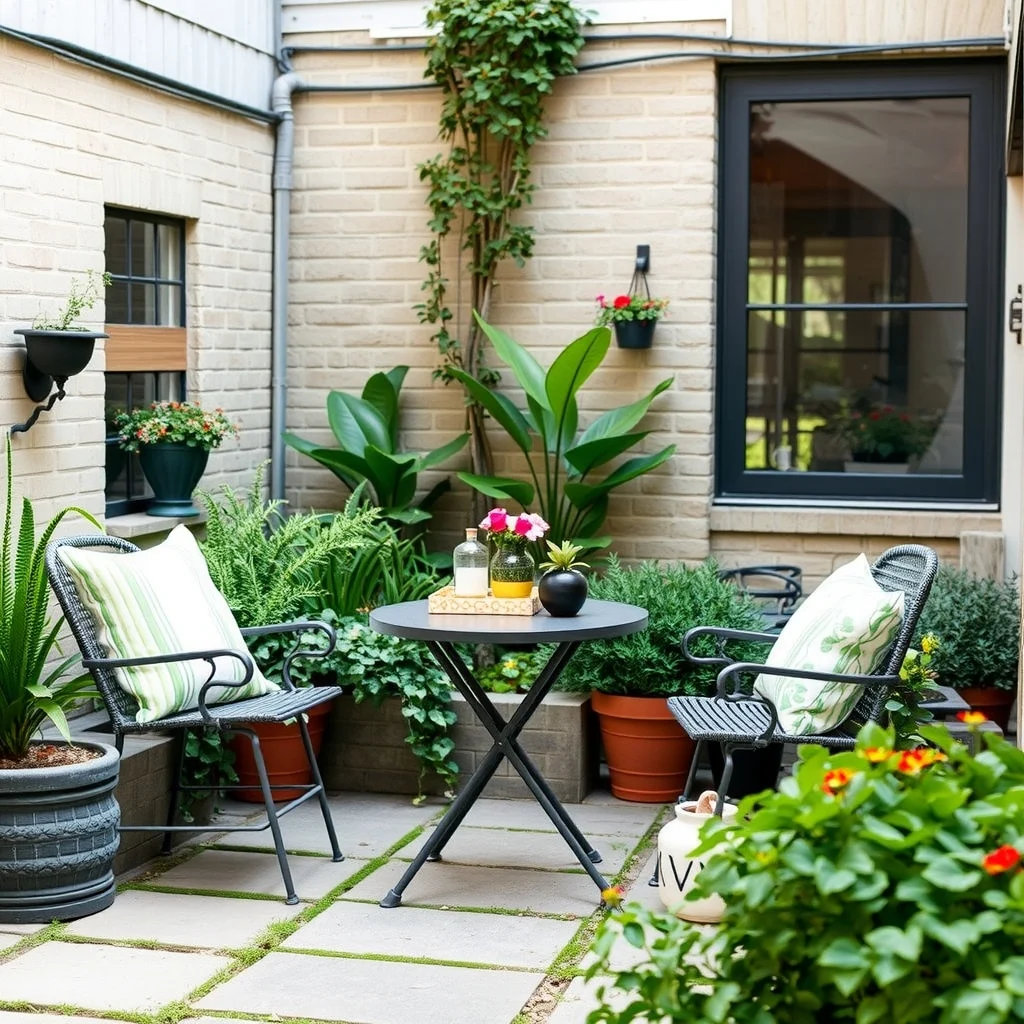 Small Courtyard Garden Ideas for a Private Outdoor Retreat: 4. Cozy Seating with Weather‑Resistant Textiles - Comfortable seating is essential for a courtyard that you intend to use regularly. A compact bistro set made of powder‑coated aluminum offers durability while remaining lightweight enough to rearrange for seasonal events. Pair the chairs