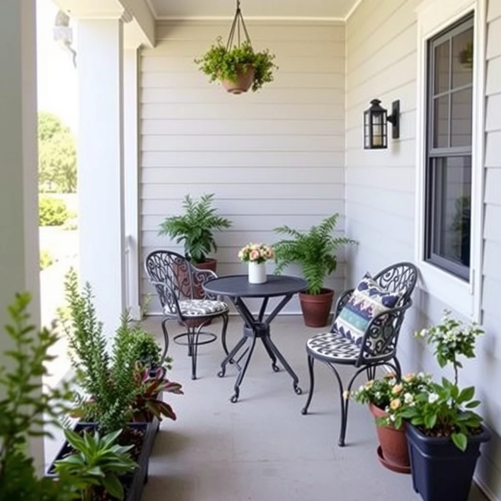 Small Front Porch Ideas That Add Charm Without Expensive Renovations: 2. Choose a Compact Bistro Set for Seasonal Seating - Even a narrow porch can accommodate a modest bistro table and two chairs, creating a spot for morning coffee or an evening chat. Opt for a set made from powder‑coated aluminum or reclaimed wood; both