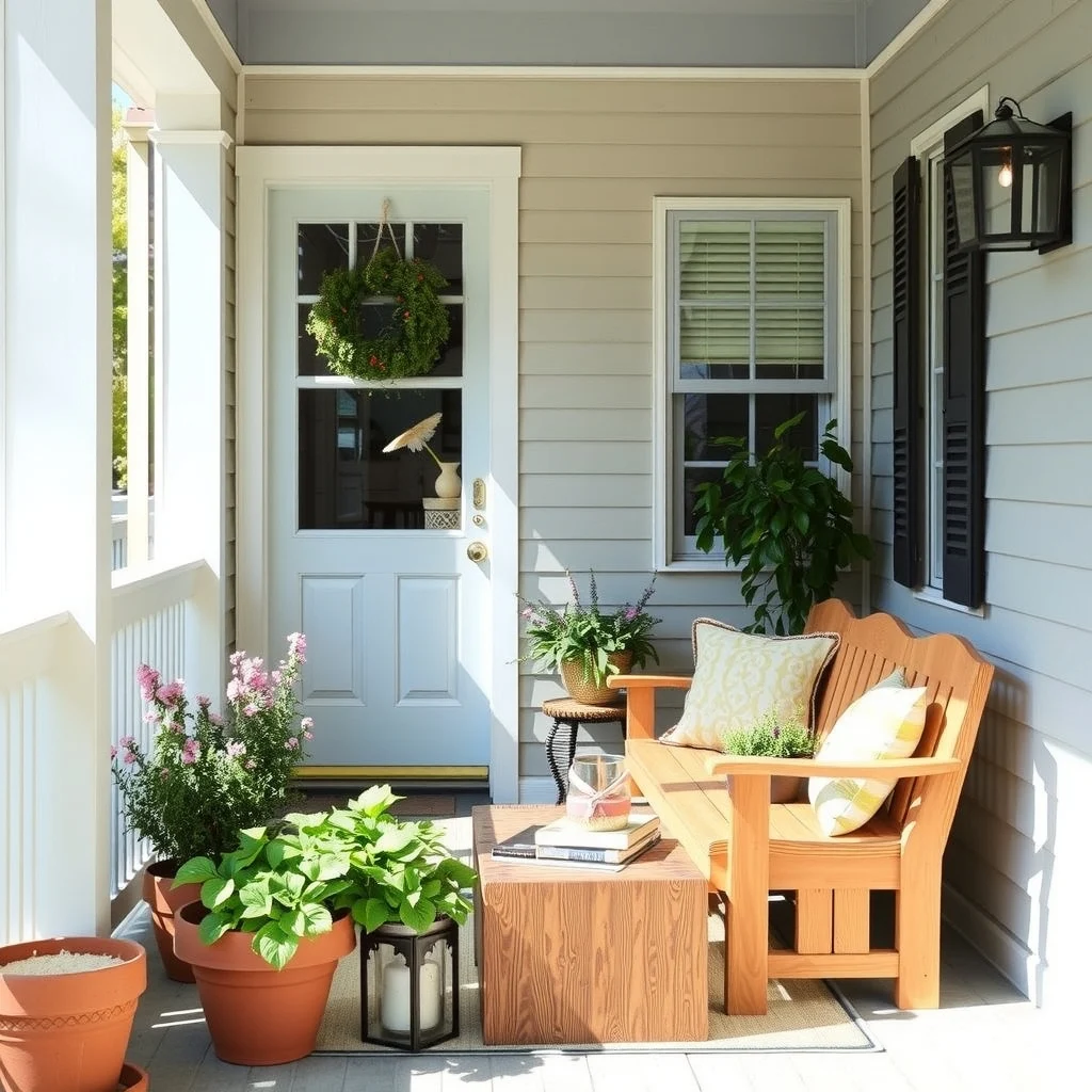 Small Front Porch Ideas That Add Charm Without Expensive Renovations: 6. Add Dual‑Purpose Storage with a Weatherproof Bench - When space is limited, furniture that also offers storage solves two problems at once. A bench constructed from cedar or treated pine provides a place to sit while its underside opens to hold gardening tools,