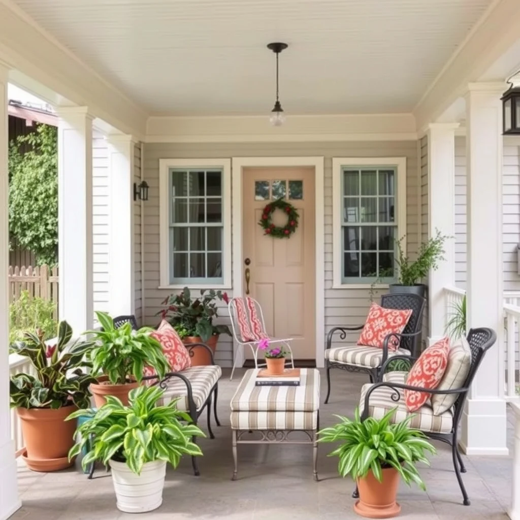 Small Front Porch Ideas That Add Charm Without Expensive Renovations: FAQ - How can I protect outdoor furniture from rain? Cover the furniture with a breathable, waterproof tarp when not in use, and store cushions indoors during prolonged wet weather. Using furniture with powder‑coated metal or treated