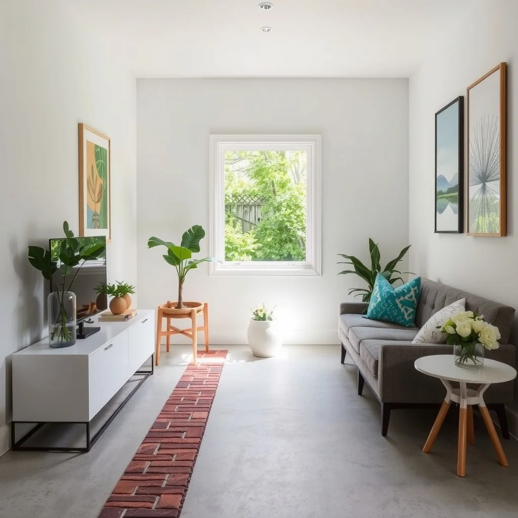 Small Front Yard Landscaping Ideas for Better Curb Appeal interior: 6. Choose Textured Hardscape Materials - Mixing textures adds depth without consuming space. A narrow strip of reclaimed brick paired with a smooth concrete slab creates a subtle pattern that guides foot traffic while offering visual intrigue. The irregular surface of