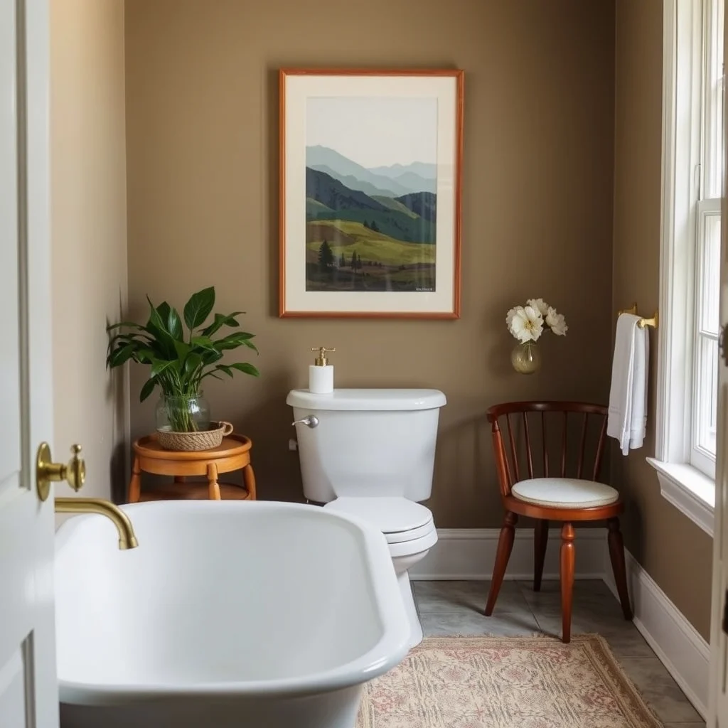 Vintage Bathroom Decor Ideas for a Charming and Timeless Makeover interior: 2. Introduce Vintage‑Style Fixtures - Replacing a modern chrome faucet with a brushed brass or oil‑rubbed bronze adds a tactile richness that ages gracefully. These finishes develop a subtle patina, which many find appealing as the hardware grows
