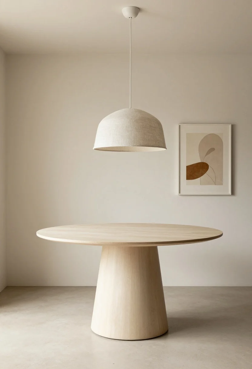 minimalist dining room ideas - Wide shot: A small minimalist dining nook, a 30–36 inch