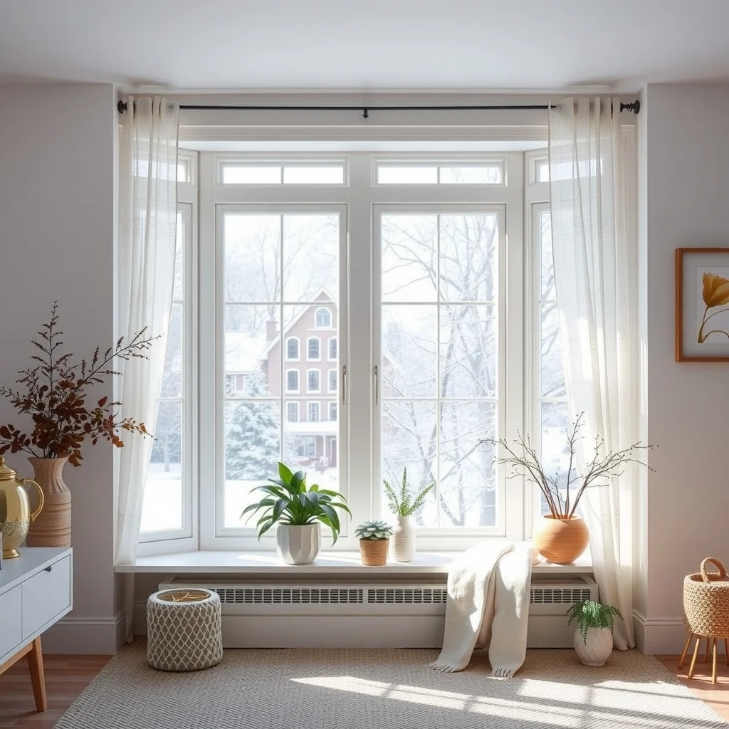 Winter Window Decor Ideas That Brighten Up a Cozy Home interior: Frequently Asked Questions - How can I keep window decorations from blocking heat loss? Use lightweight fabrics and thin decorative films rather than heavy drapes. Materials like linen, sheer voile, or thin vinyl allow some heat to escape while